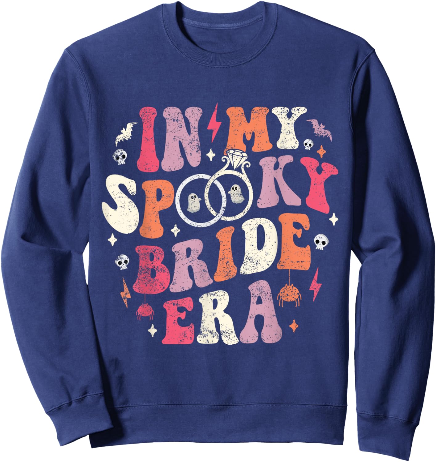 In My Spooky Bride Era Halloween Bride Wedding Bachelorette Sweatshirt - Sweatshirt | Navy