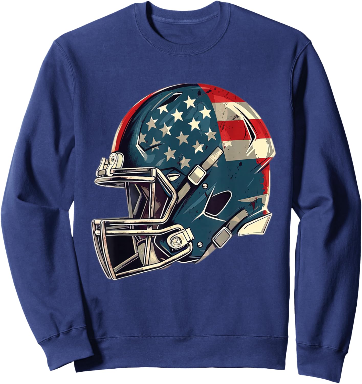 Patriotic Football 4th of July USA American Flag Boys Teens Sweatshirt - Sweatshirt | Navy