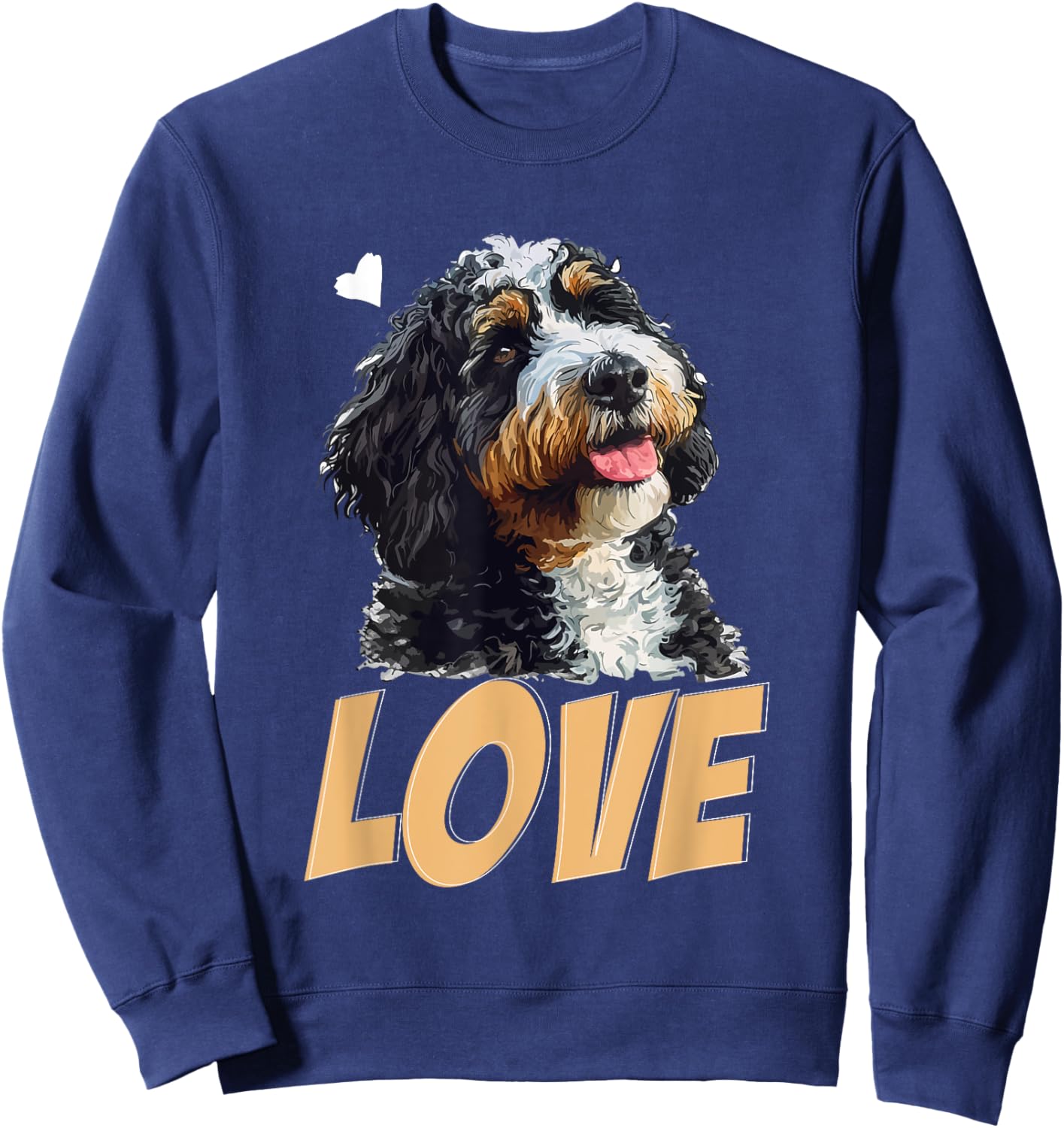 Bernedoodle Dog Breed Pet LOVE Men Women Girls Kids Sweatshirt - Sweatshirt | Navy