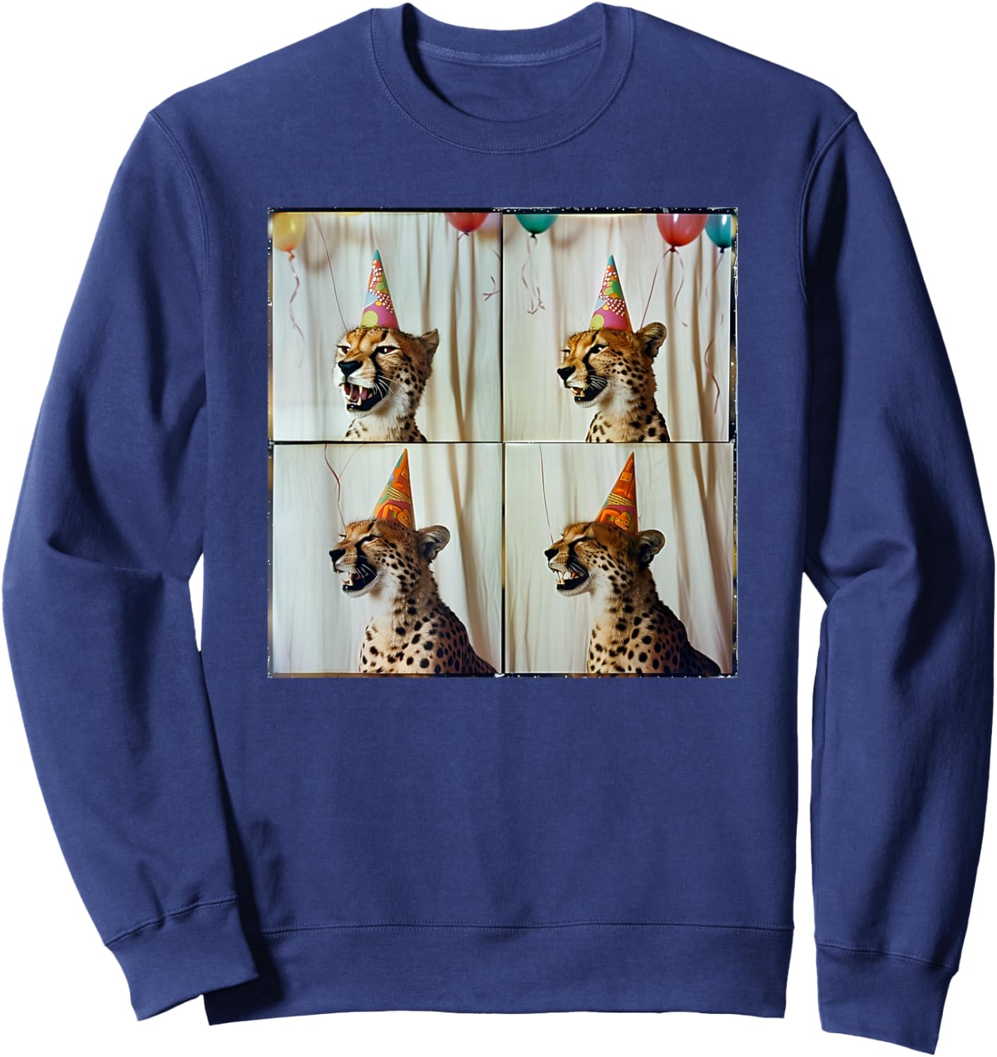 African Cheetah Lover Colorful Safari Animal Birthday Sweatshirt - Sweatshirt | Navy
