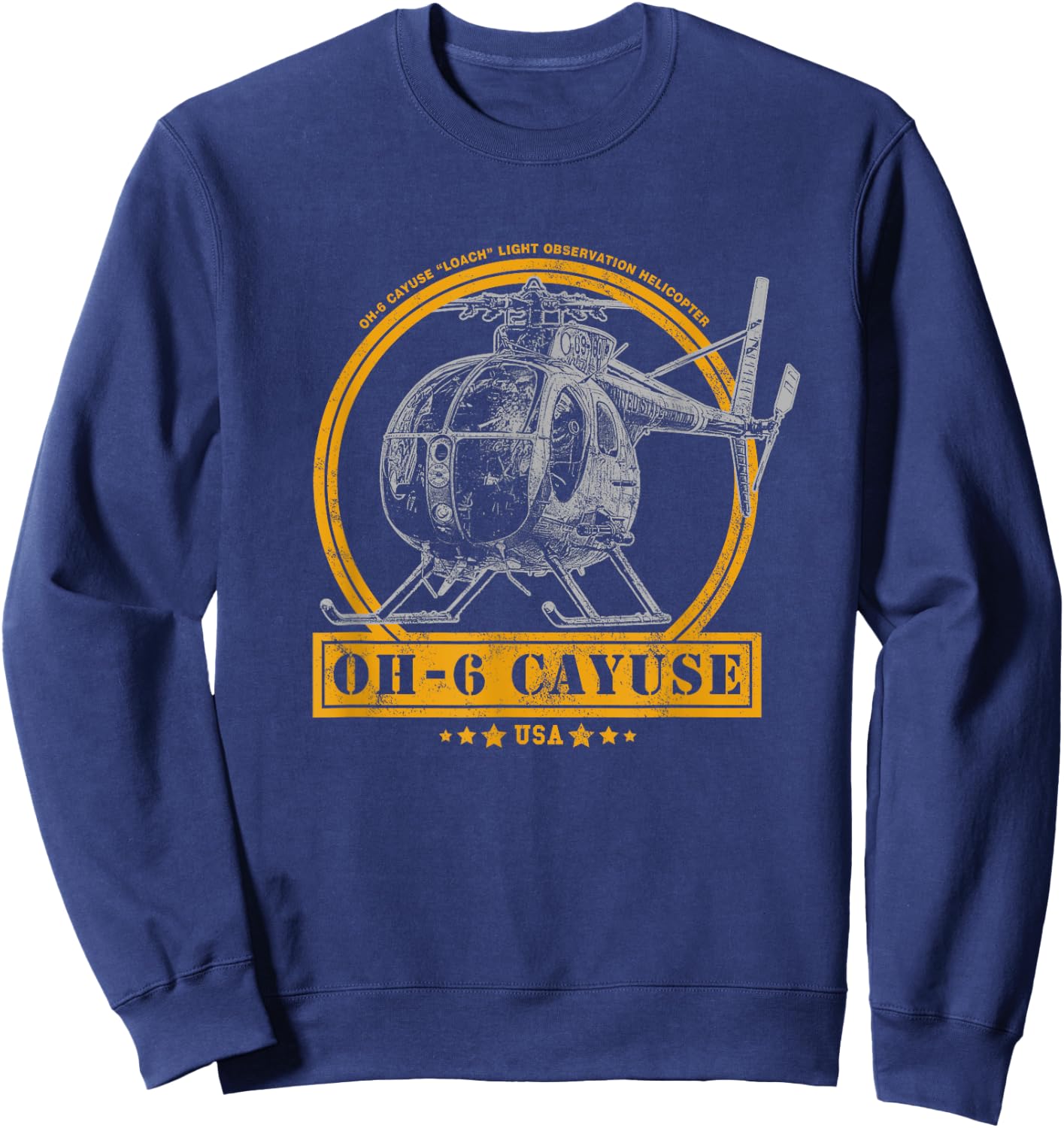 OH-6 "Loach" Cayuse Helicopter Sweatshirt - Sweatshirt | Navy