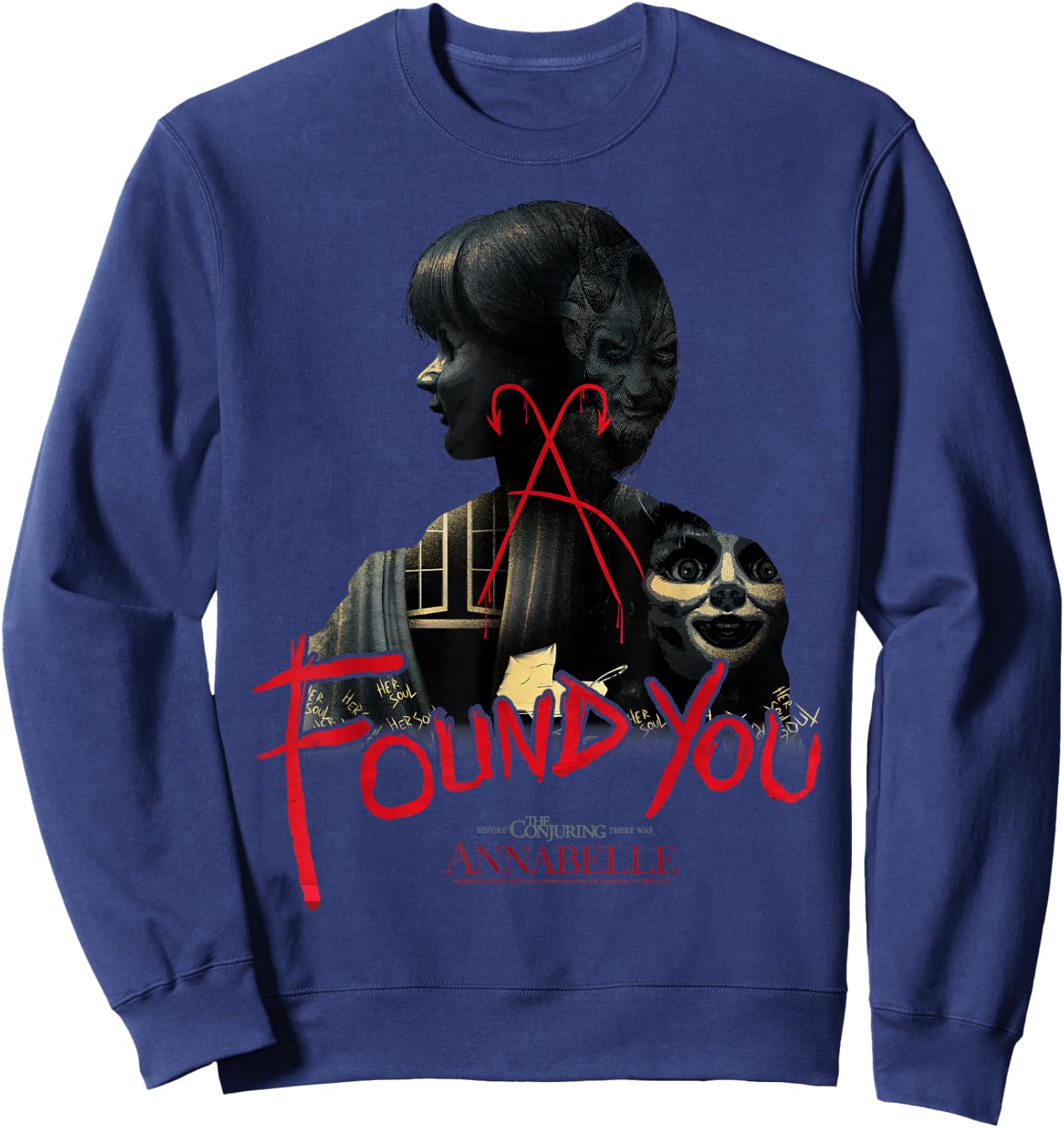 Annabelle -Adults Classic Fit Short Sleeve - Black - Small Sweatshirt - Sweatshirt | Navy