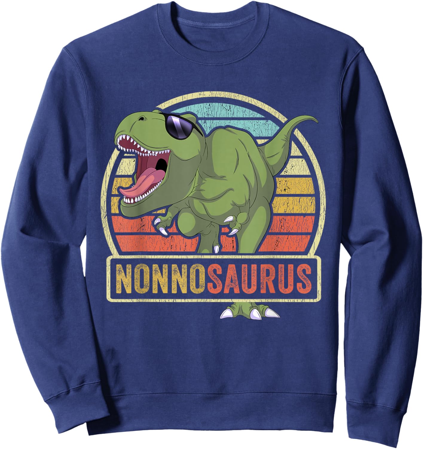 Nonnosaurus Dinosaur Nonno Saurus Family Matching Sweatshirt - Sweatshirt | Navy