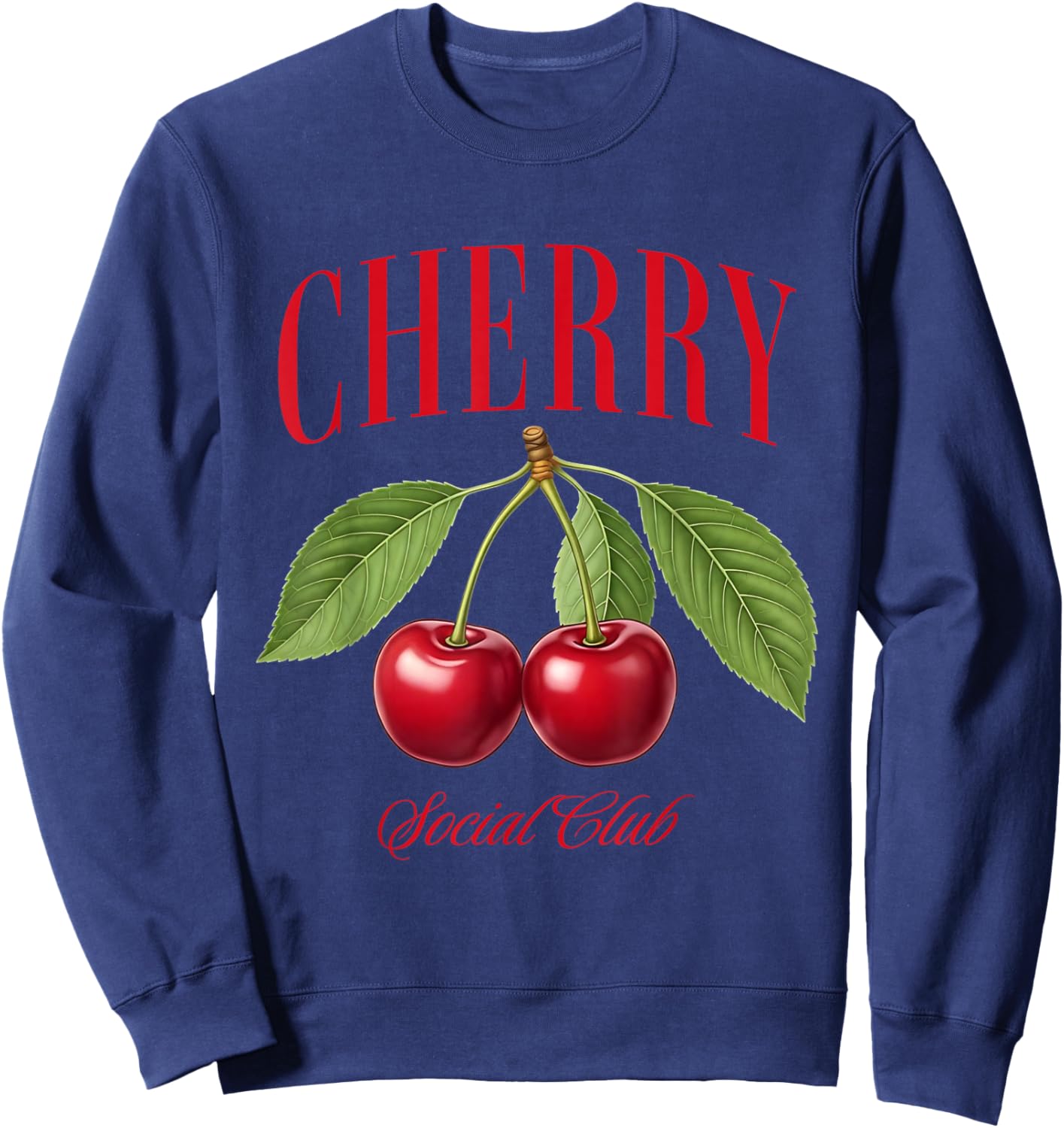 Cherry Social Club Vintage Botanical Fruit Sweatshirt - Sweatshirt | Navy