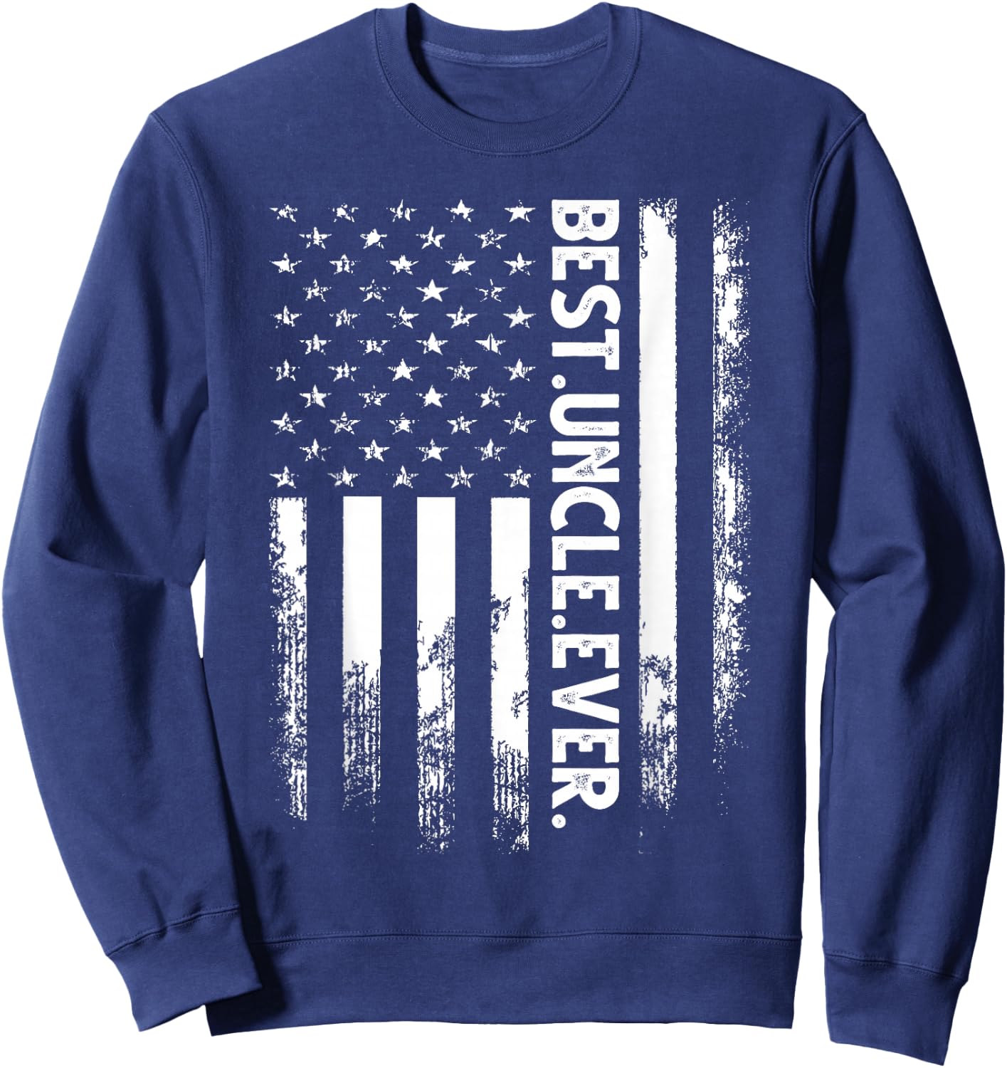 Best Uncle Ever American Flag Christmas Sweatshirt - Sweatshirt | Navy