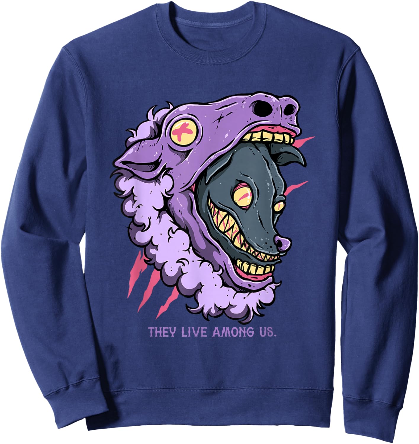 Wolf in Sheep Trust No One Manipulative They Live Among Us Sweatshirt - Sweatshirt | Navy