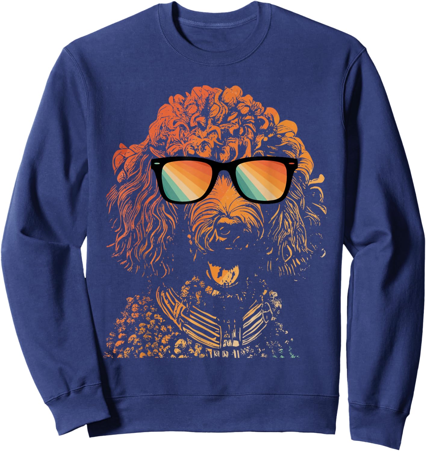Groovy Poodle - Dog Owner Pet Breeder Canine Puppy Lover Sweatshirt - Sweatshirt | Navy
