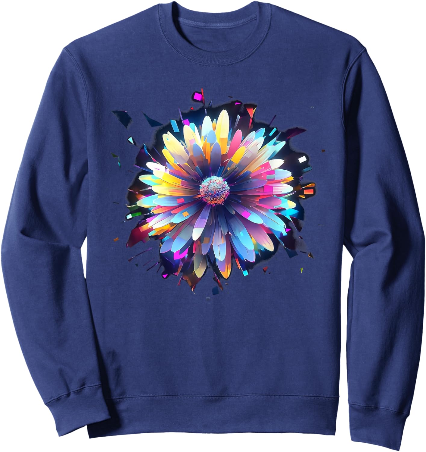 Flowers, Daisy, Art, Color, Love, Cute, Abstract, Fashion Sweatshirt - Sweatshirt | Navy