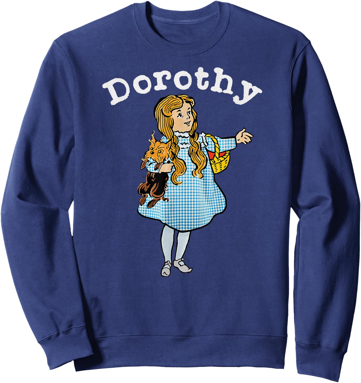 Retro Fairytale Dorothy Toto Shirt Art-Wizard of OZ Dorothy Sweatshirt - Sweatshirt | Navy