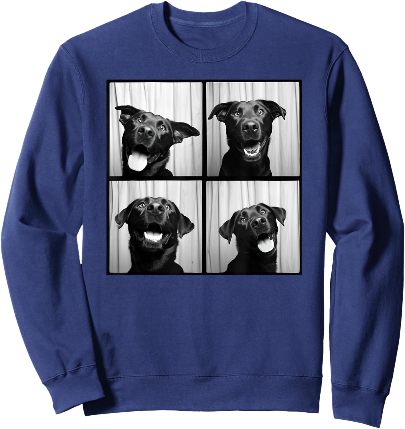 Black Labrador Pet Portrait Photobooth Labrador Dog Lover Sweatshirt - Sweatshirt | Navy
