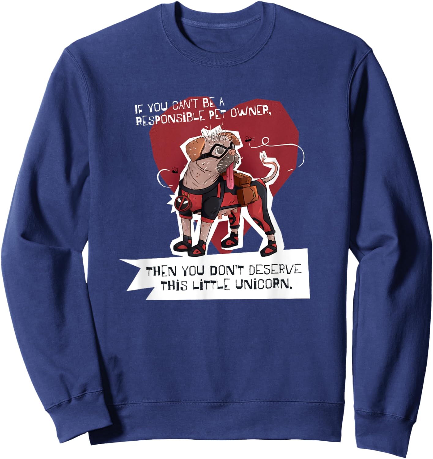 Marvel Studios Deadpool & Wolverine Dogpool Little Unicorn Sweatshirt - Sweatshirt | Navy