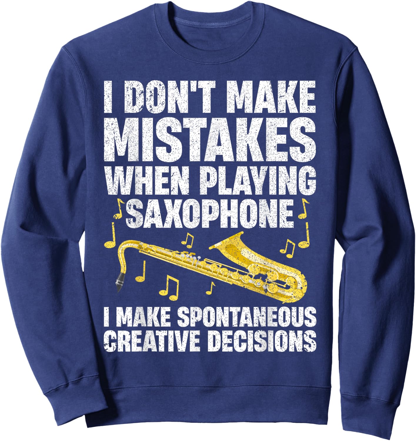 Funny Saxophone Women Marching Band Player Musician Small Sweatshirt - Sweatshirt | Navy