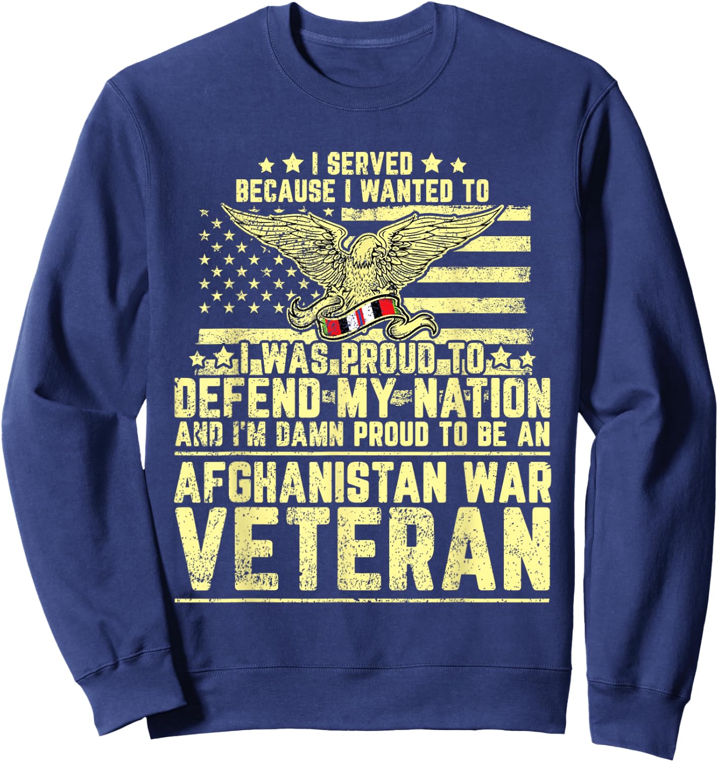 Proud Veteran OEF Afghanistan Operation Enduring Freedom Sweatshirt - Sweatshirt | Navy