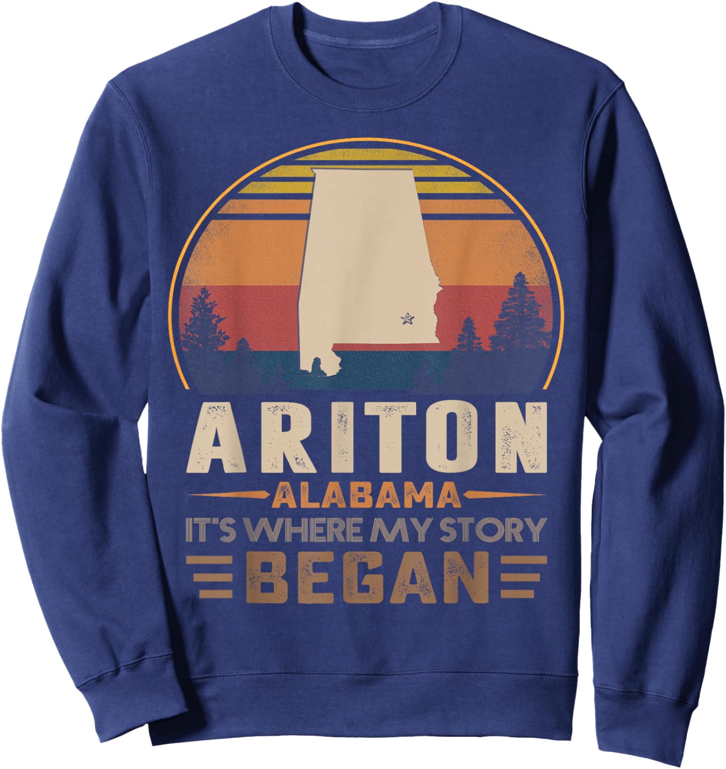Vintage Ariton Alabama Homtown My Story Began Sweatshirt - Sweatshirt | Navy