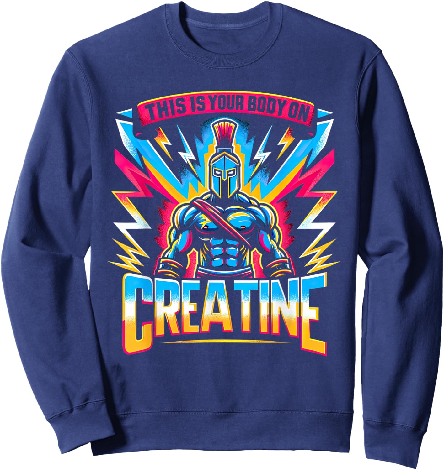 This Is Your Body On Creatine Workout Gym Sweatshirt - Sweatshirt | Navy