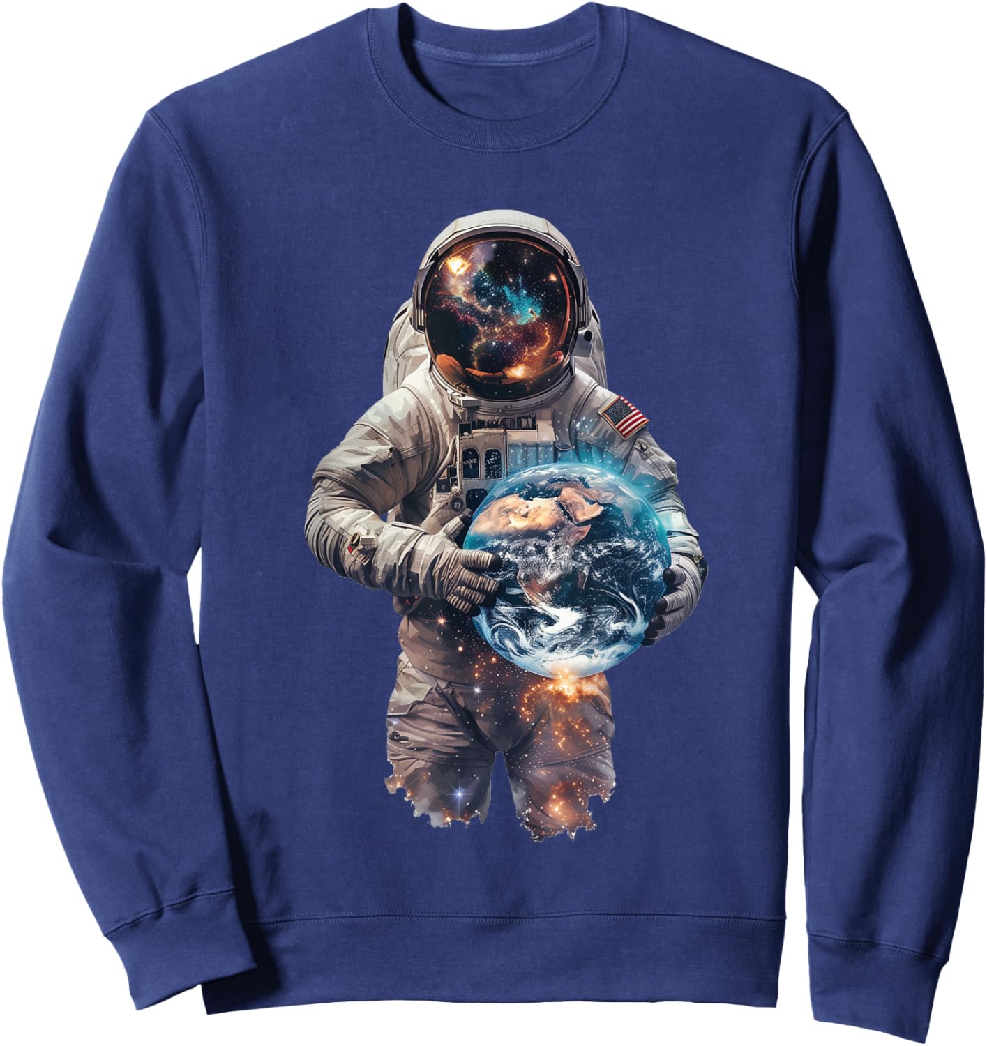 Astronaut Holds Earth in Space Sweatshirt - Sweatshirt | Navy