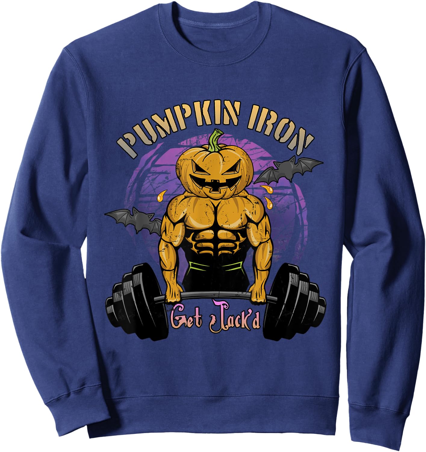Halloween Gym Workout Pumpkin Iron Sweatshirt - Sweatshirt | Navy