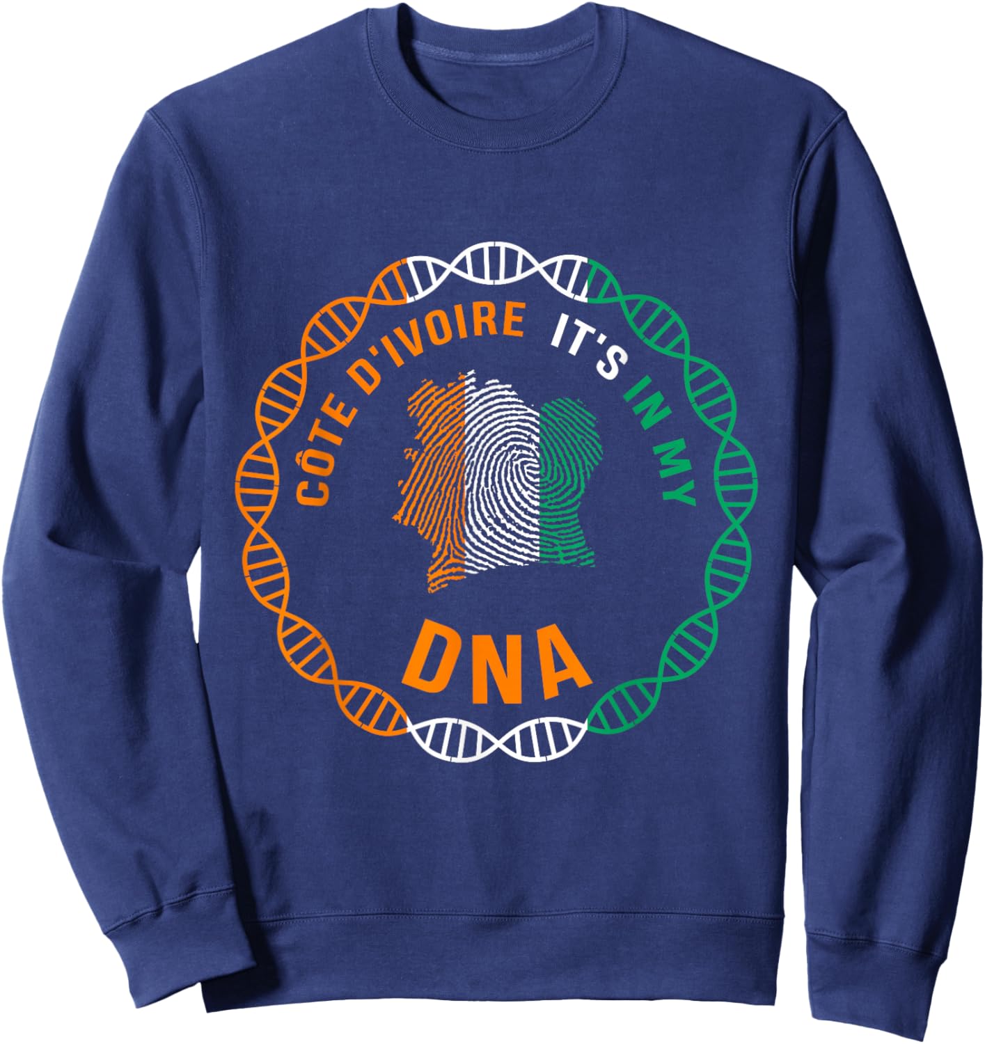 Cote d'Ivoire Flag,Ivory Coast,Cote d'Ivoire map. Sweatshirt - Sweatshirt | Navy