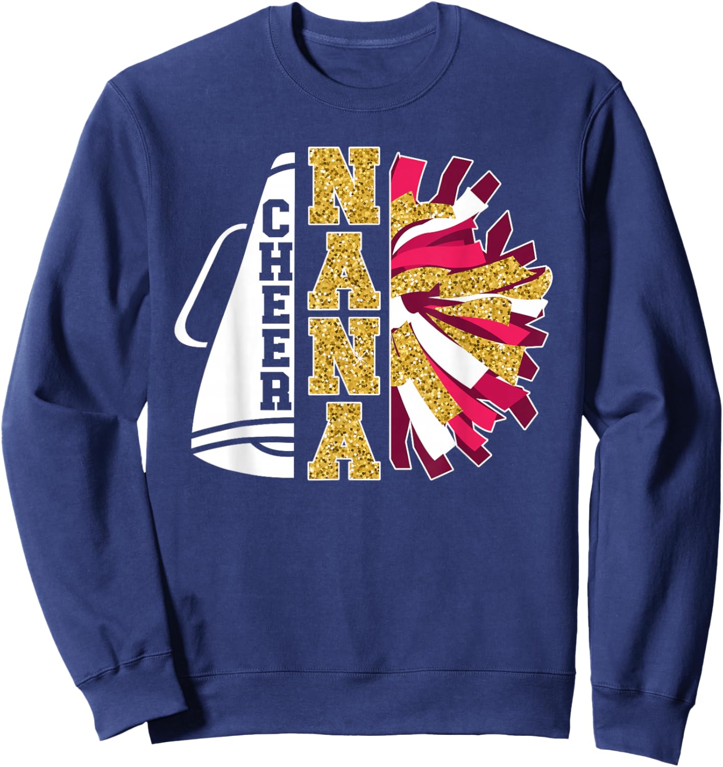 Cute Cheer Nana Of A Cheerleader Nana Grandma Sweatshirt - Sweatshirt | Navy