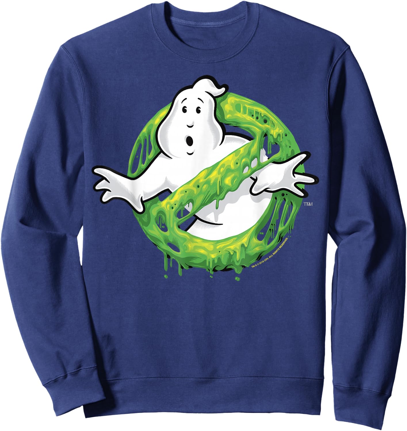 Ghostbusters Classic Slime Ghost Logo Graphic Sweatshirt - Sweatshirt | Navy