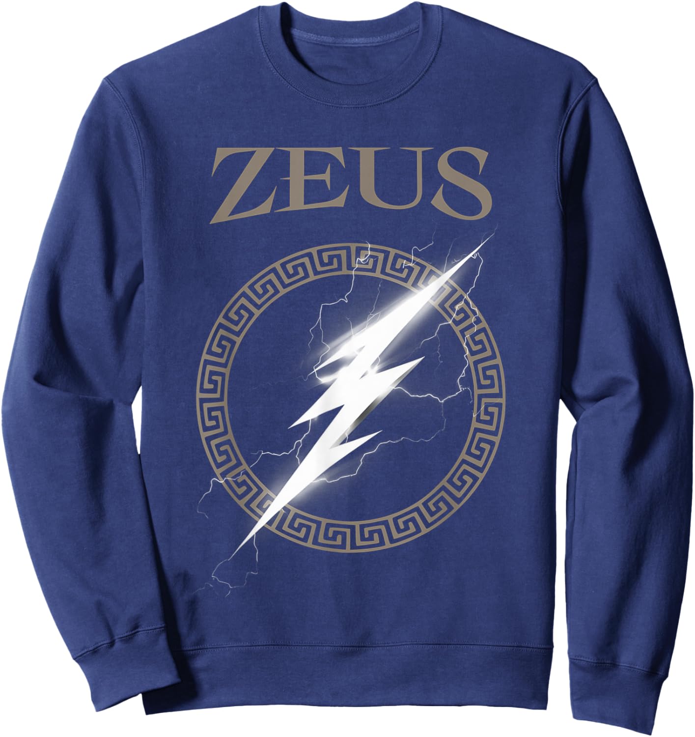 Zeus Greek God Lightning Bolt Symbol Sweatshirt - Sweatshirt | Navy
