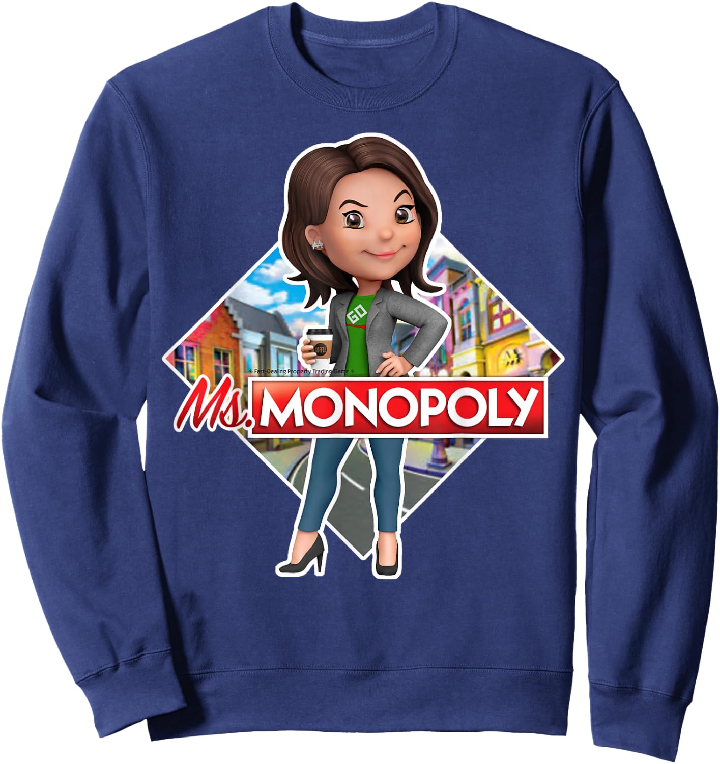 Monopoly Ms. Monopoly Board Game Logo Sweatshirt - Sweatshirt | Navy