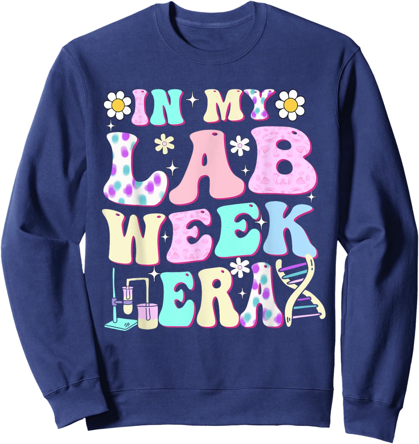 In My Lab Week Era Groovy Lab Week Party Sweatshirt - Sweatshirt | Navy