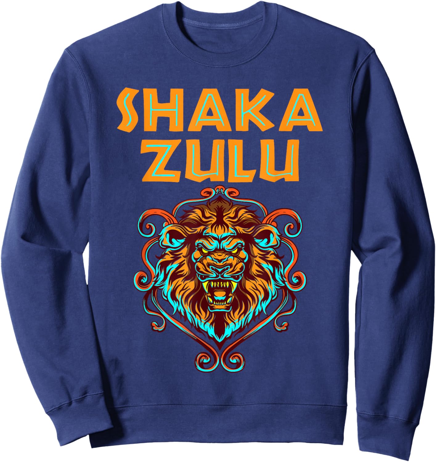 Africa Pride Zulu Warrior Shaka Lion African Tribe King Zulu Sweatshirt - Sweatshirt | Navy
