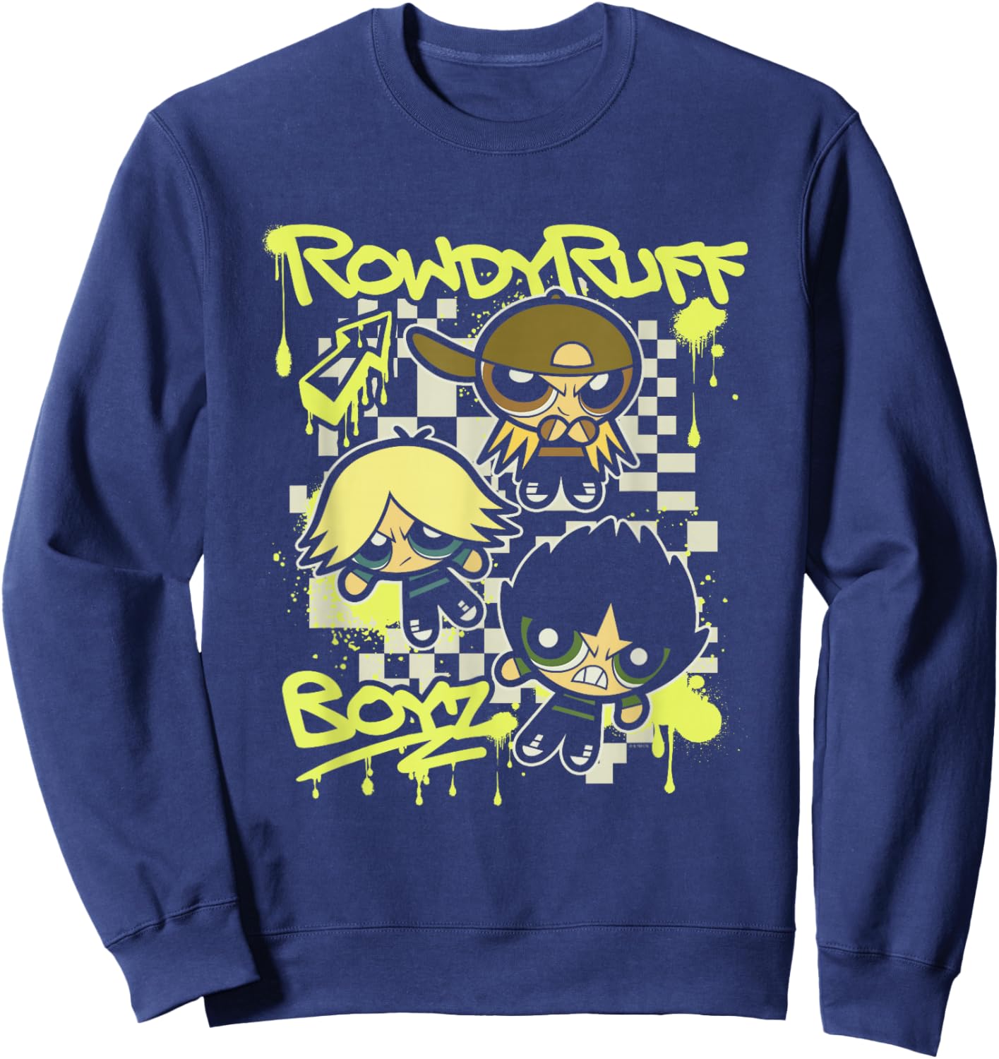 The Powerpuff Girls Rowdyruff Boyz Retro Punk Poster Sweatshirt - Sweatshirt | Navy