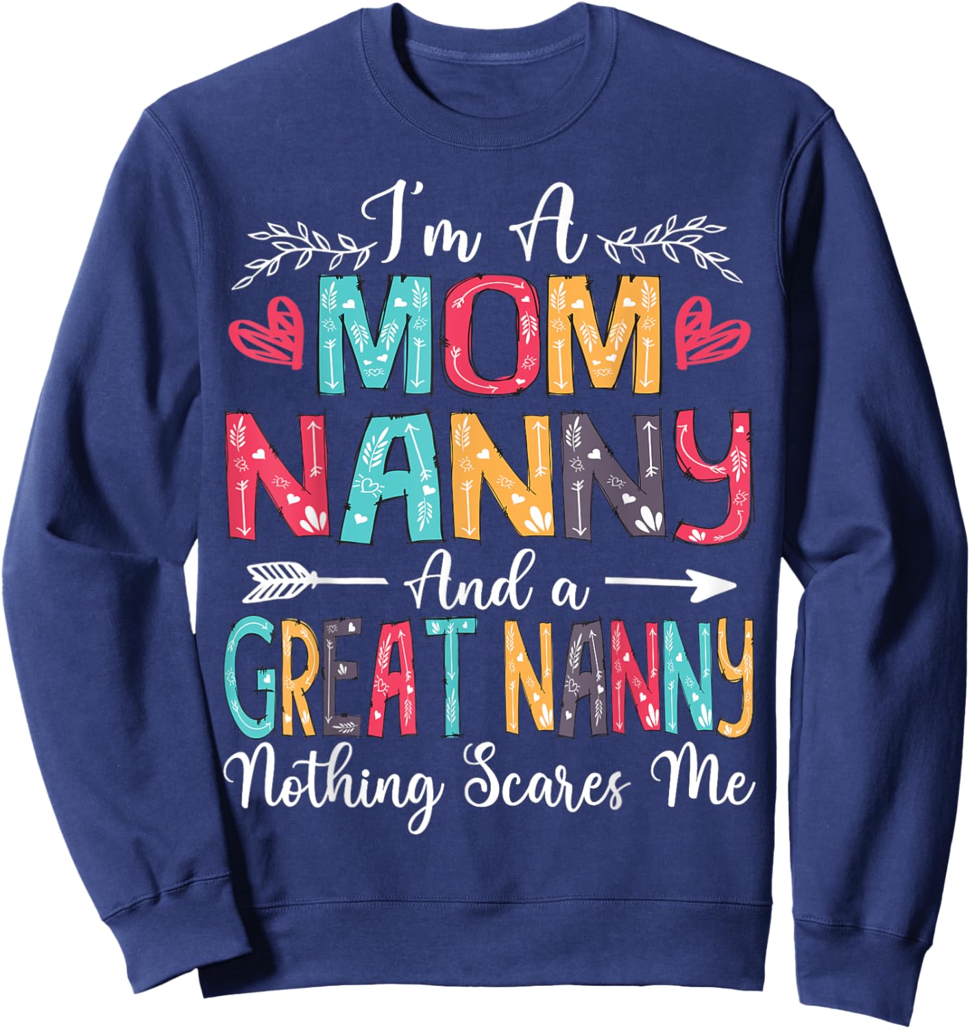 I'm A Mom Nanny And Great Nanny Mother's Day 2025 Sweatshirt - Sweatshirt | Navy
