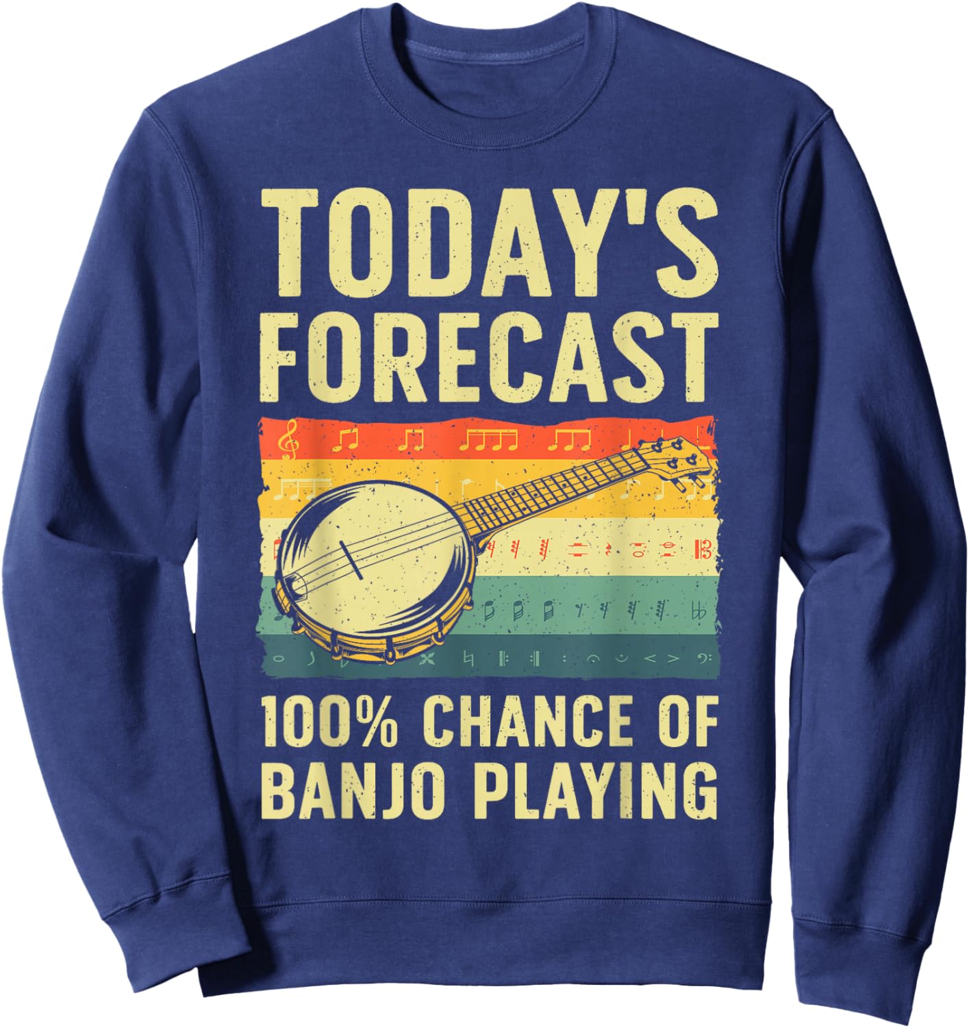 Funny Banjo Art Women Bluegrass Instrument Player Sweatshirt - Sweatshirt | Navy