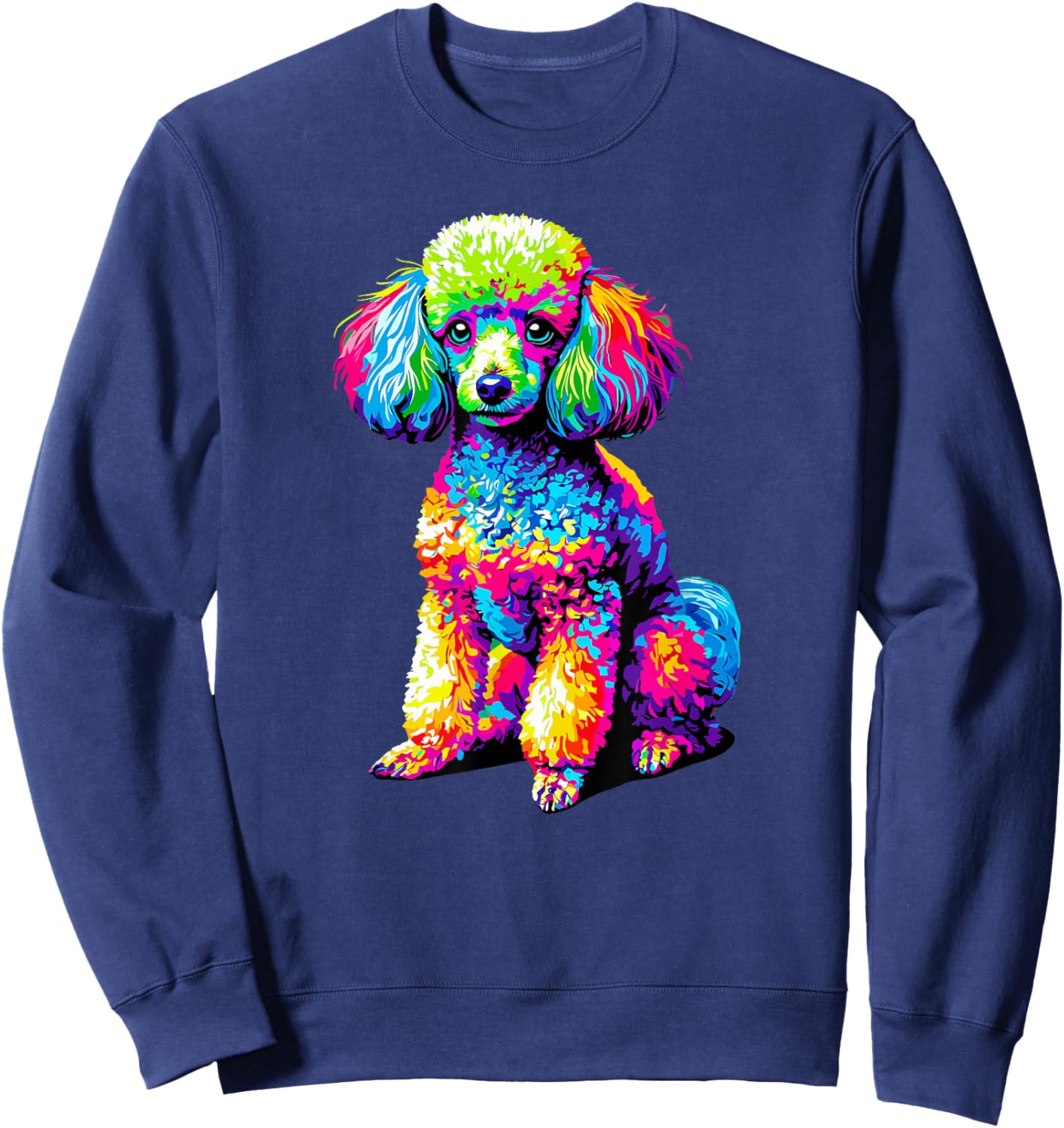 Colorful Pop Art Toy Poodle Dog Toy Poodles Sweatshirt - Sweatshirt | Navy