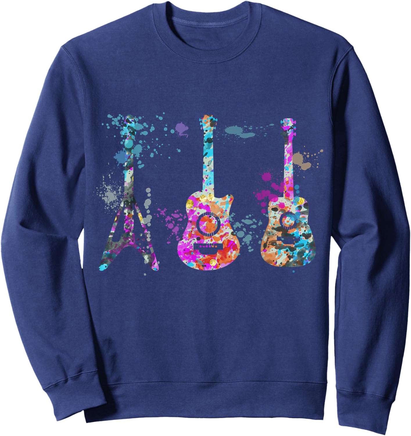 Guitar Instrument Silhouette Guitars Sweatshirt - Sweatshirt | Navy