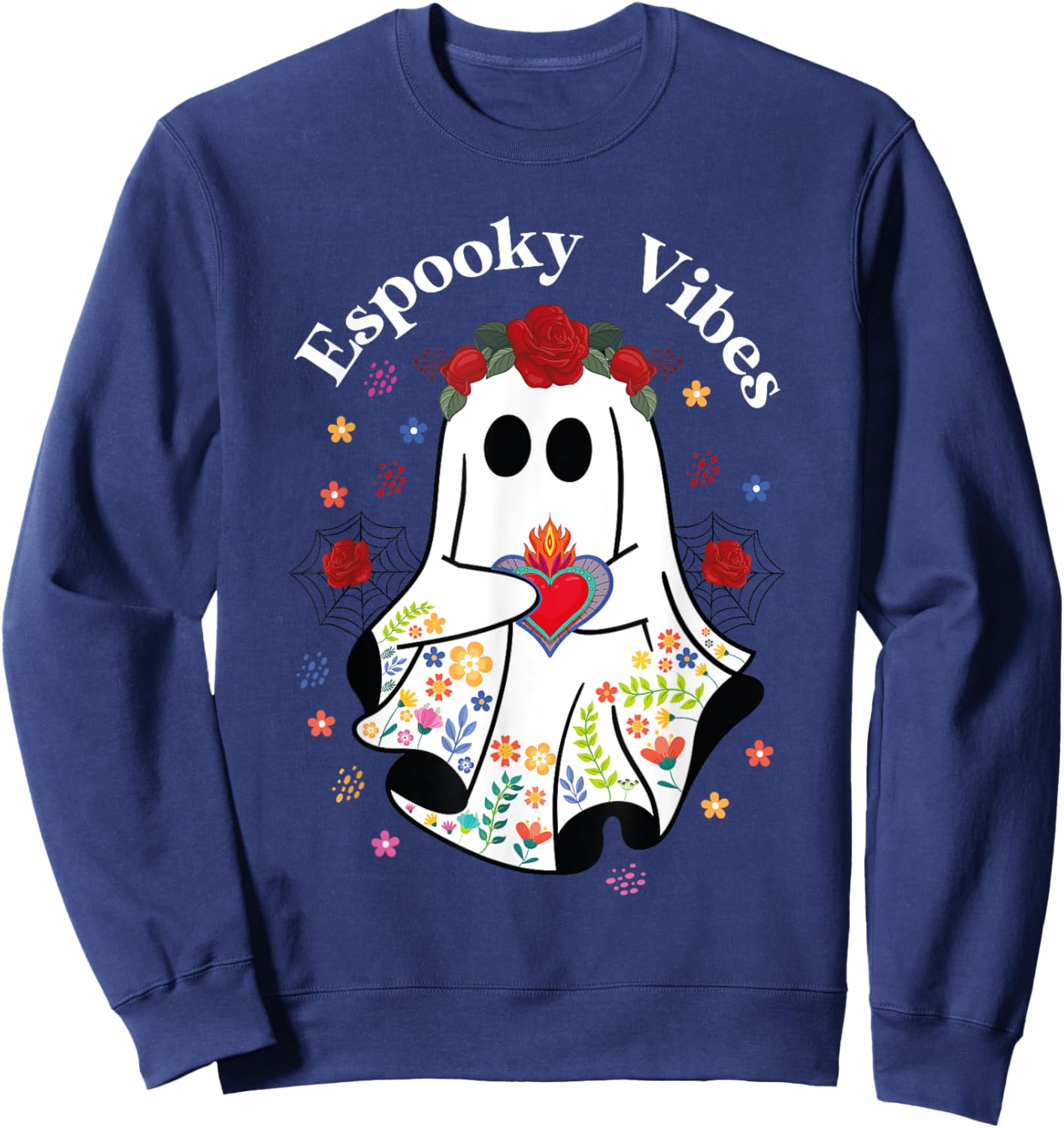 Espooky vibes Conchas halloween Mexican Ghost Espooky Season Sweatshirt - Sweatshirt | Navy