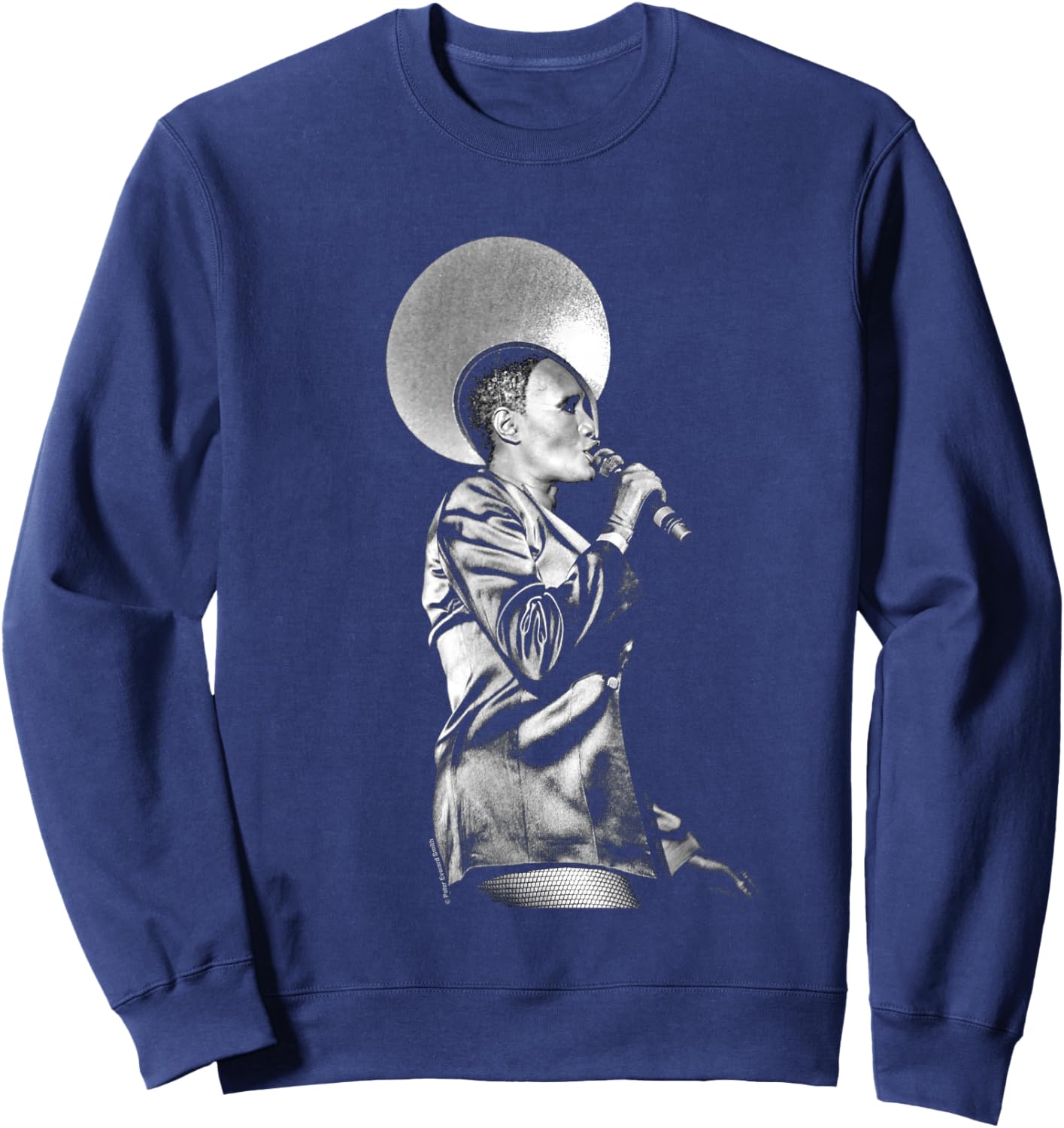 Grace Jones Live Black And White By Everard Smith Sweatshirt - Sweatshirt | Navy