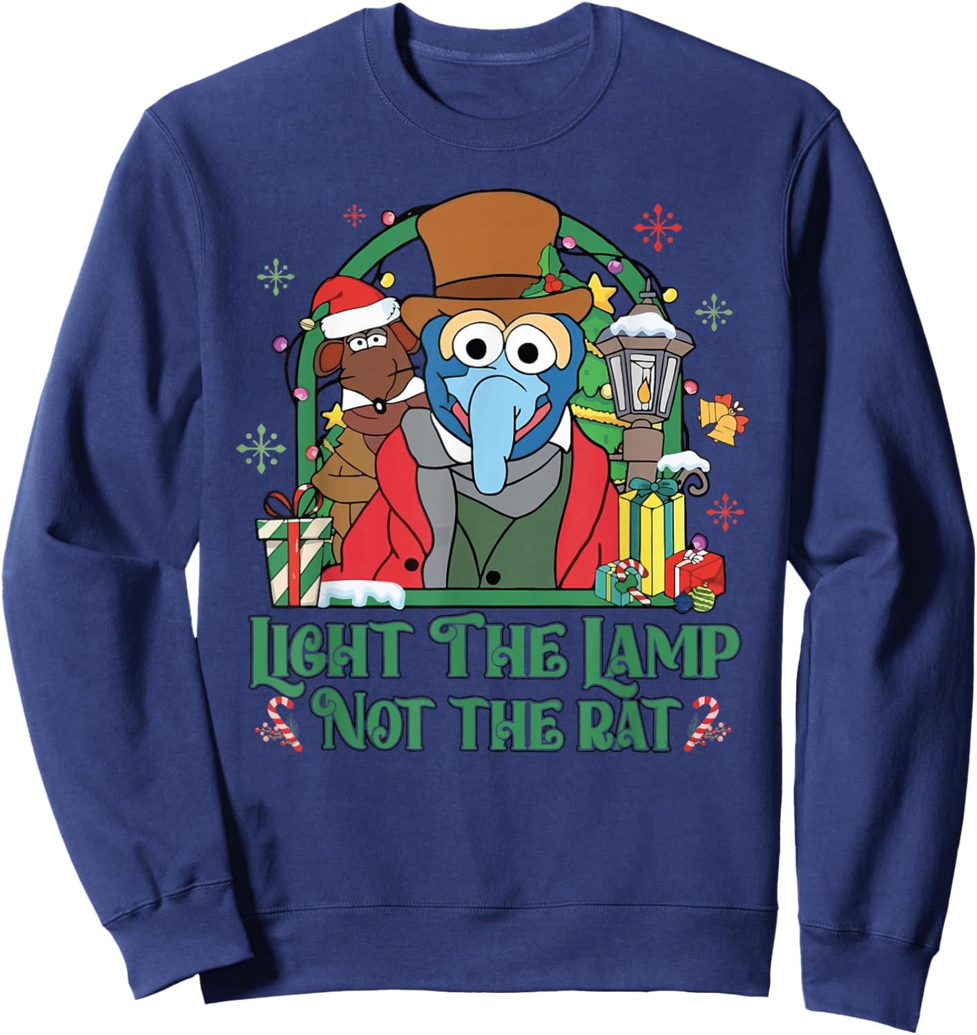 Light The Lamp Not The Rat Funny Christmas Sweatshirt - Sweatshirt | Navy