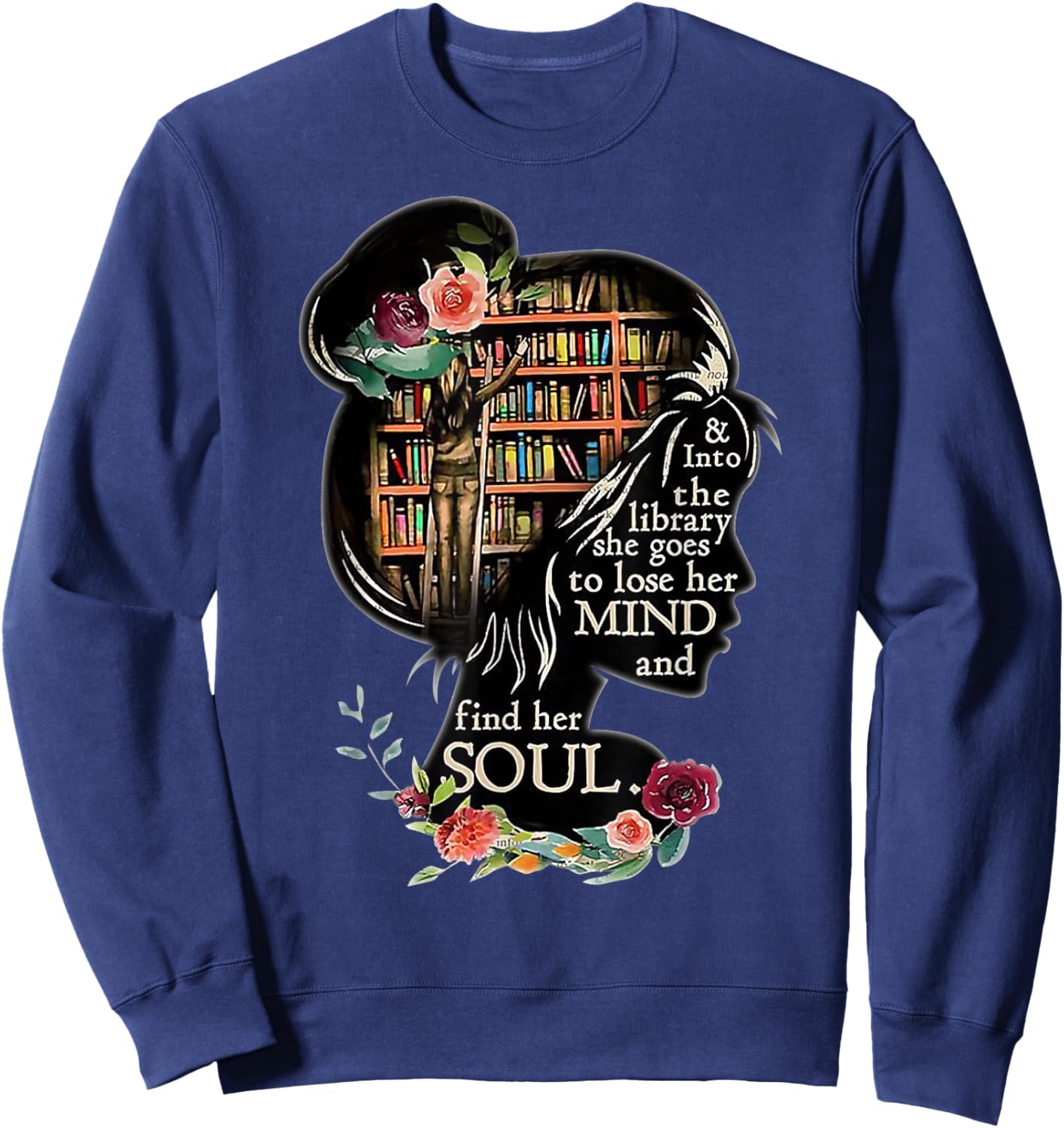 Book Reading Bookworm Book Lover Women Kids Girls Librarian Sweatshirt - Sweatshirt | Navy
