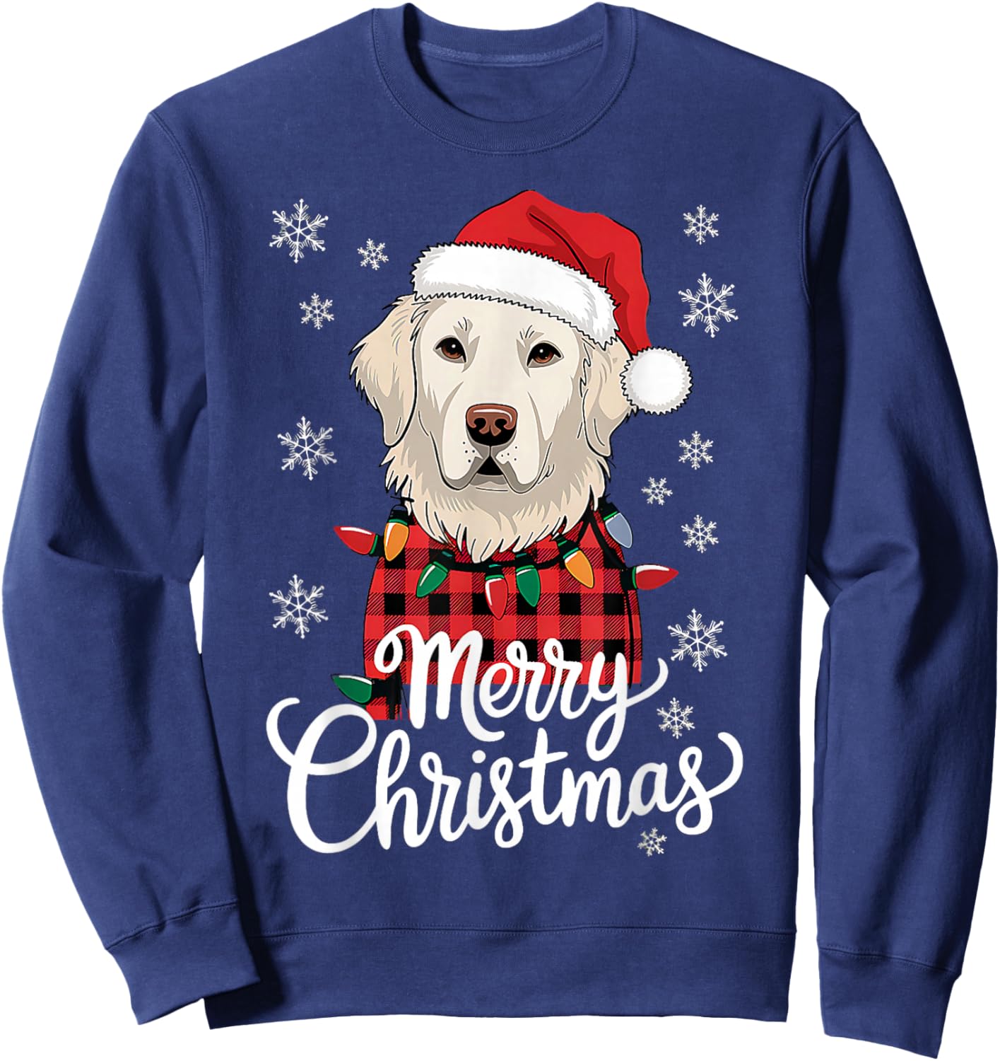 Christmas White English Cream Golden Retriever Mom Dog Puppy Men Women Sweatshirt - Sweatshirt | Navy