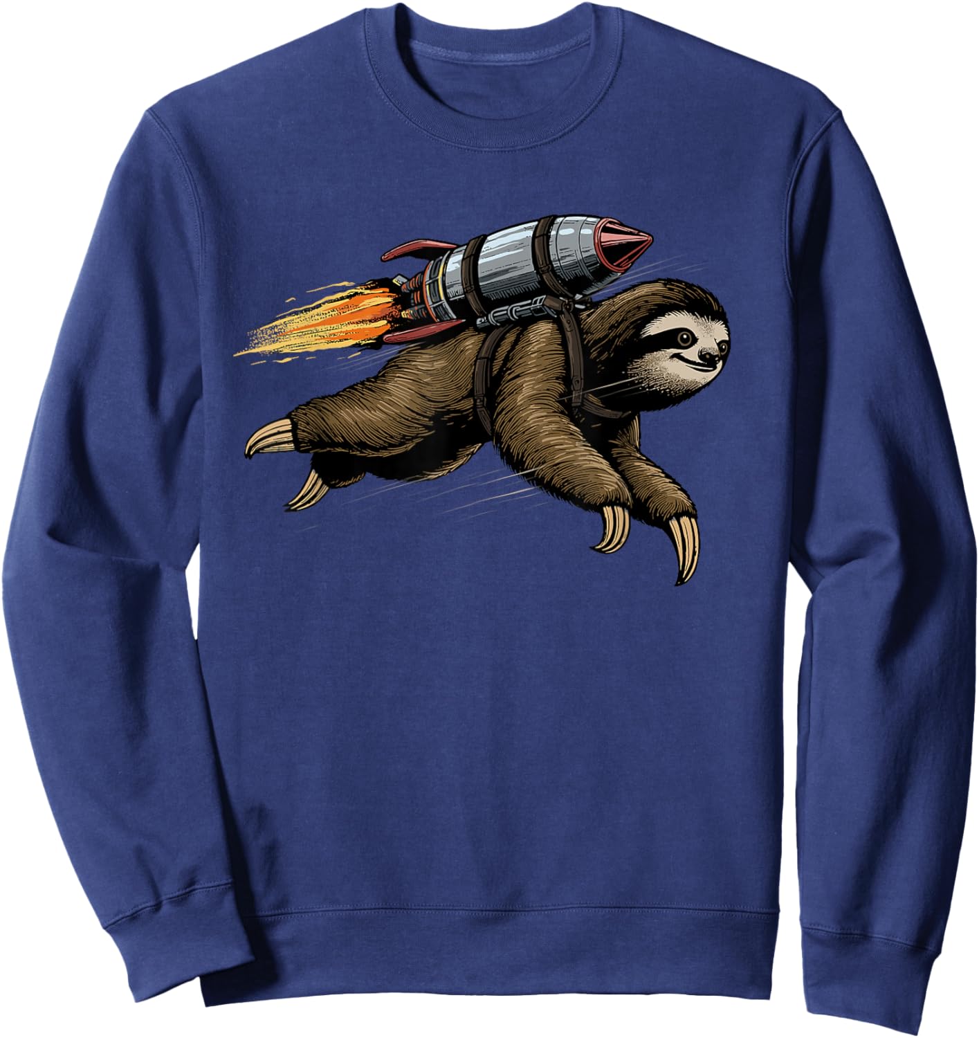 Sloth Shirt Funny Rocket Sloth Lazy Space Traveller Speed Sweatshirt - Sweatshirt | Navy
