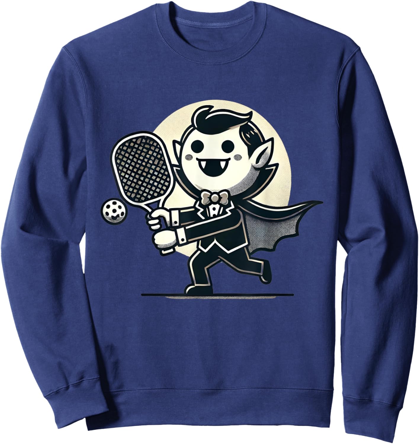 Vampire Pickleball Player Funny Halloween Costume Sports Sweatshirt - Sweatshirt | Navy