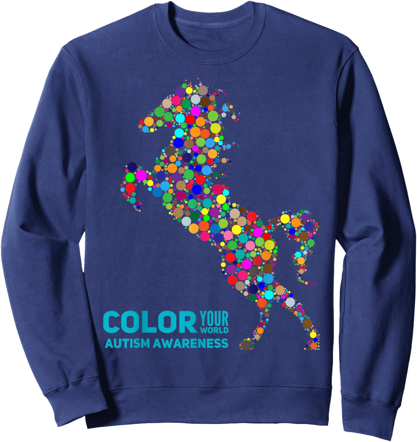 Equine Therapy Autism Awareness Horse T Shirt Gift Sweatshirt - Sweatshirt | Navy