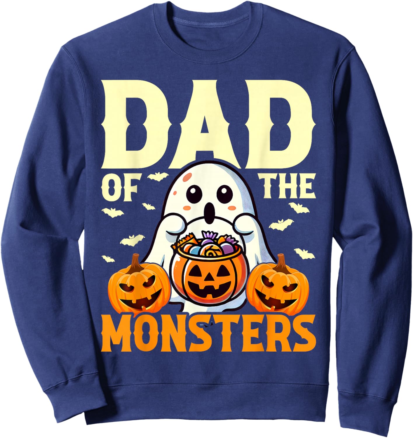Halloween Dad Of Monsters Funny Family Costume Papa Daddy Sweatshirt - Sweatshirt | Navy