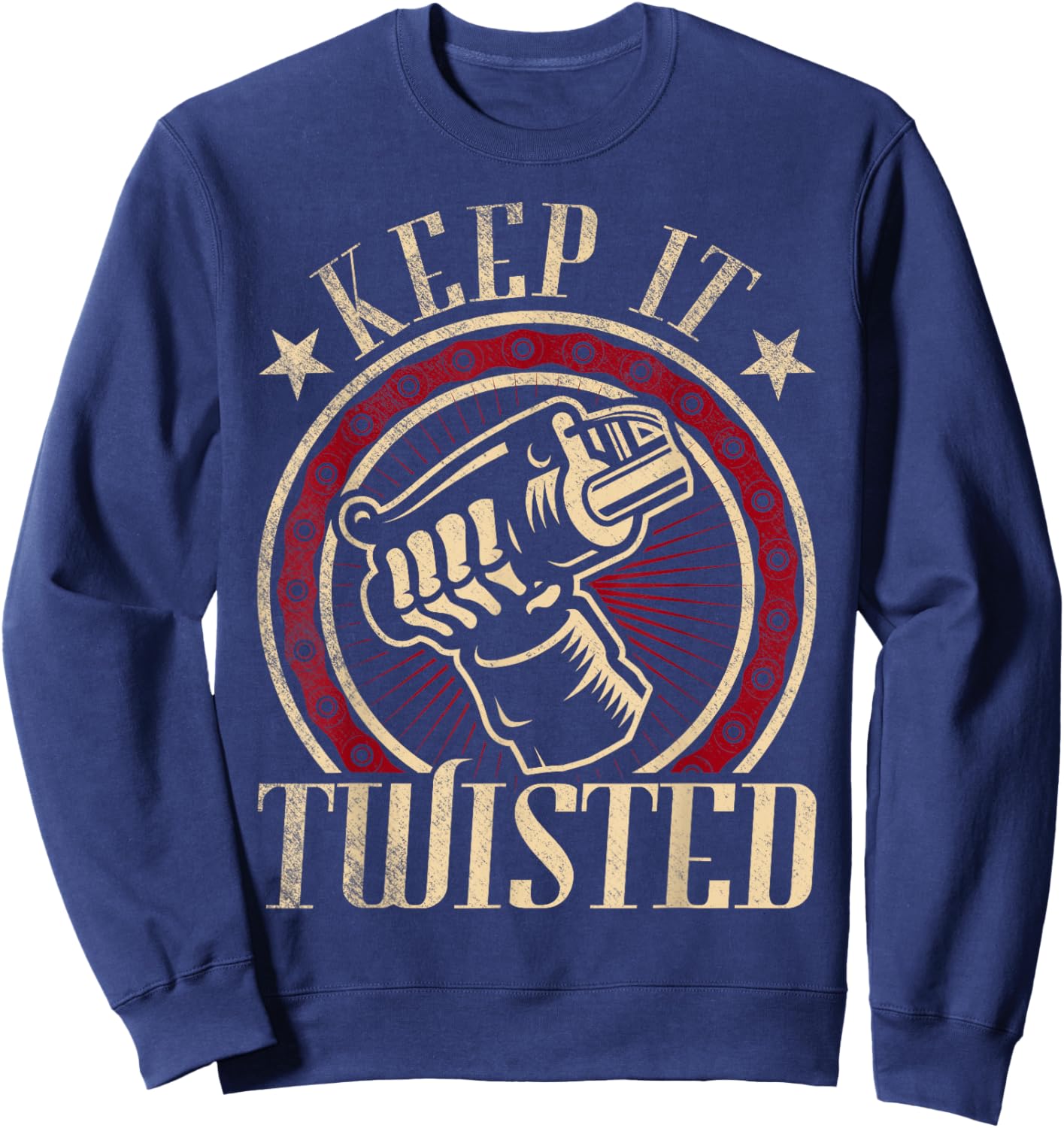 Keep It Twisted - Vintage Motorcycle Sweatshirt - Sweatshirt | Navy