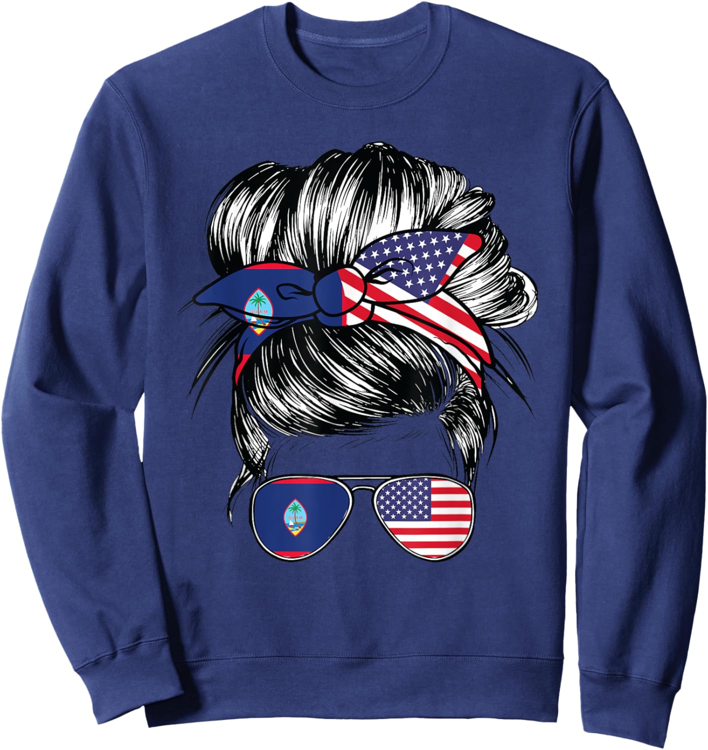 Guam Flag Guamanian Women American USA Heritage Guam Sweatshirt - Sweatshirt | Navy