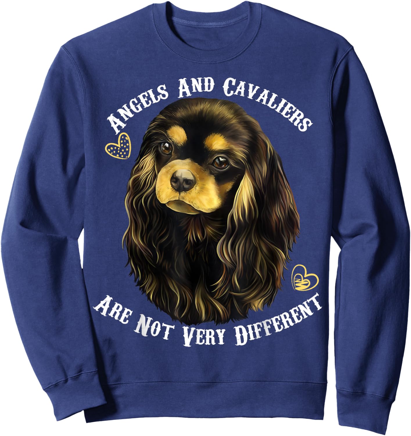 Black and Tan, Cavalier King Charles Spaniel Sweatshirt - Sweatshirt | Navy