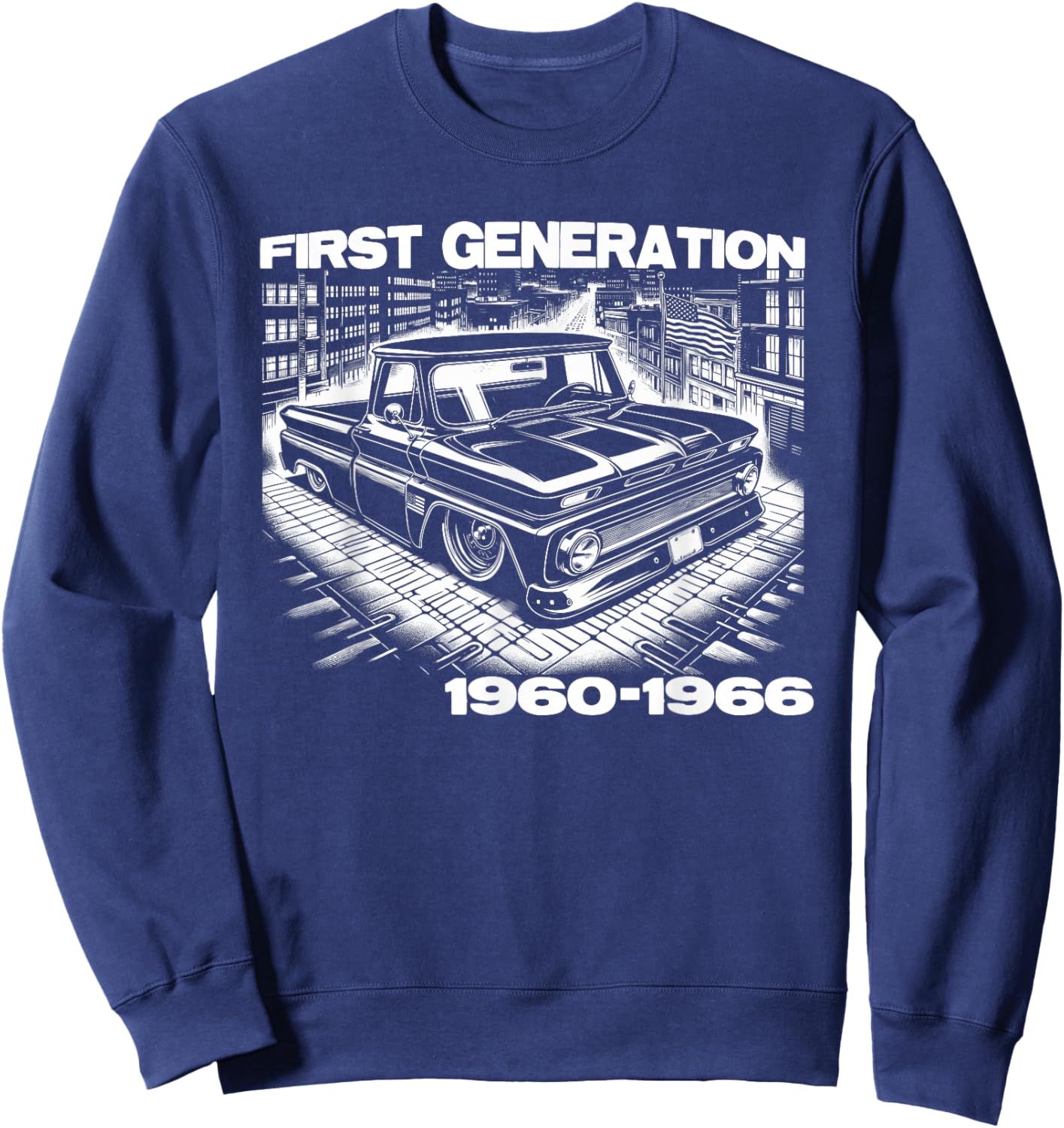 C10 Truck First Generation Custom 10 Classic C10 Truck Sweatshirt - Sweatshirt | Navy