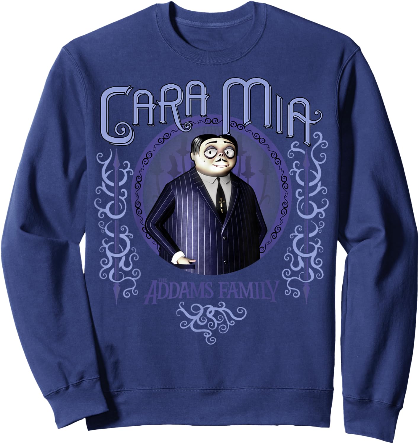 Addams Family Gomez Addams Cara Mia Portrait Logo Sweatshirt - Sweatshirt | Navy