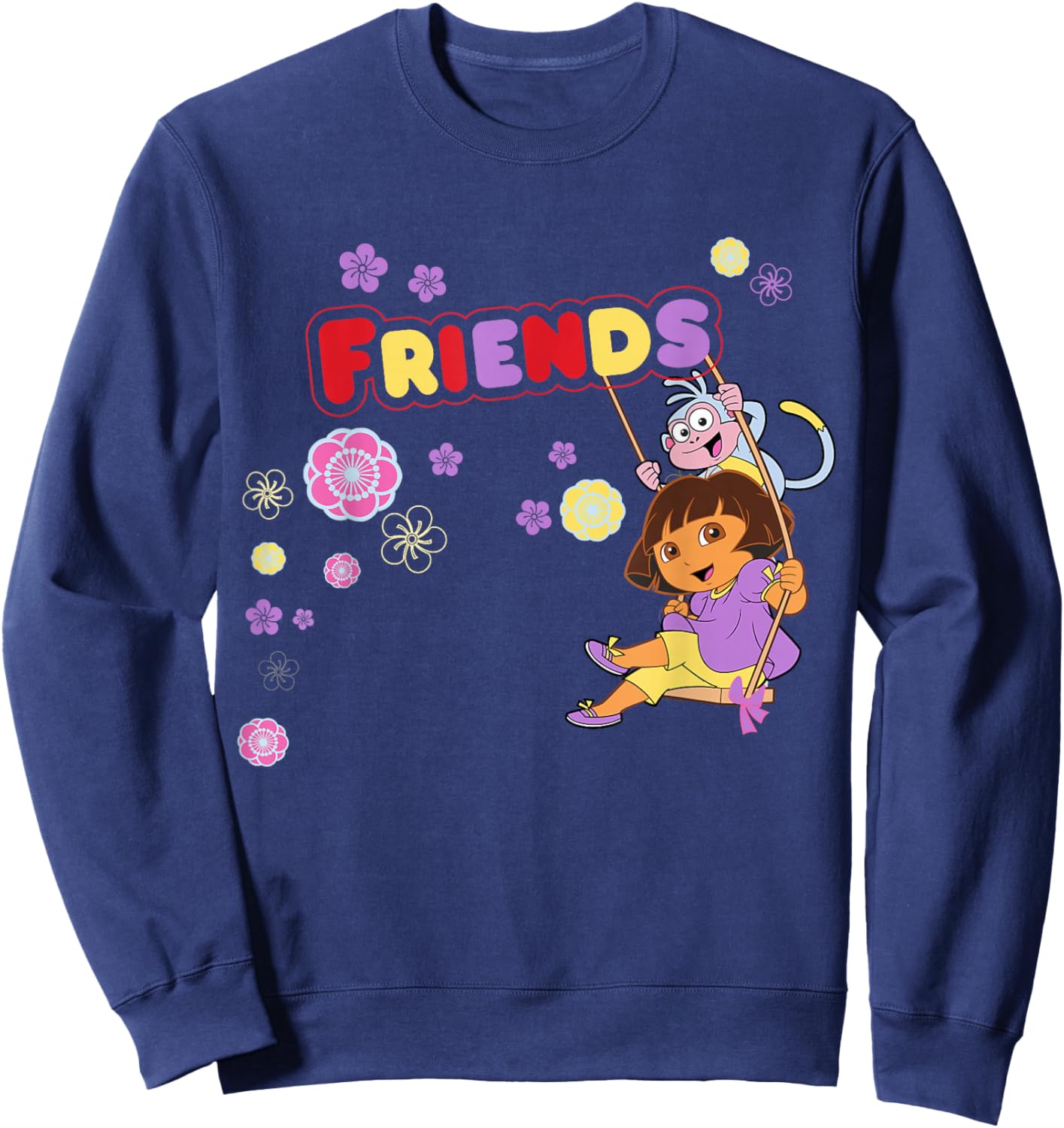 Dora the Explorer Boots the Monkey Friends Swing Sweatshirt - Sweatshirt | Navy