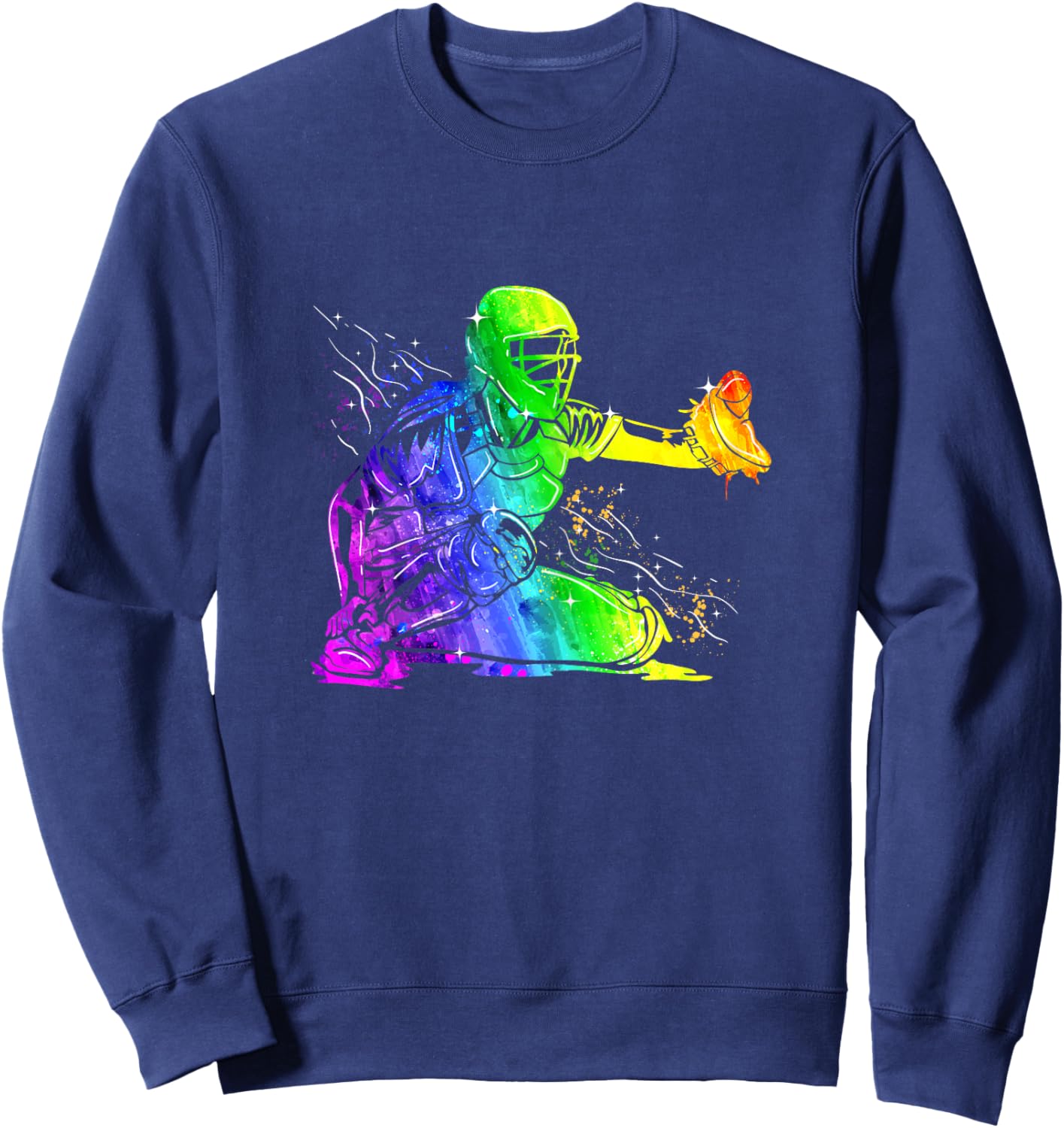 Softball Catcher Sports Design- Women Girls Softball Player Sweatshirt - Sweatshirt | Navy