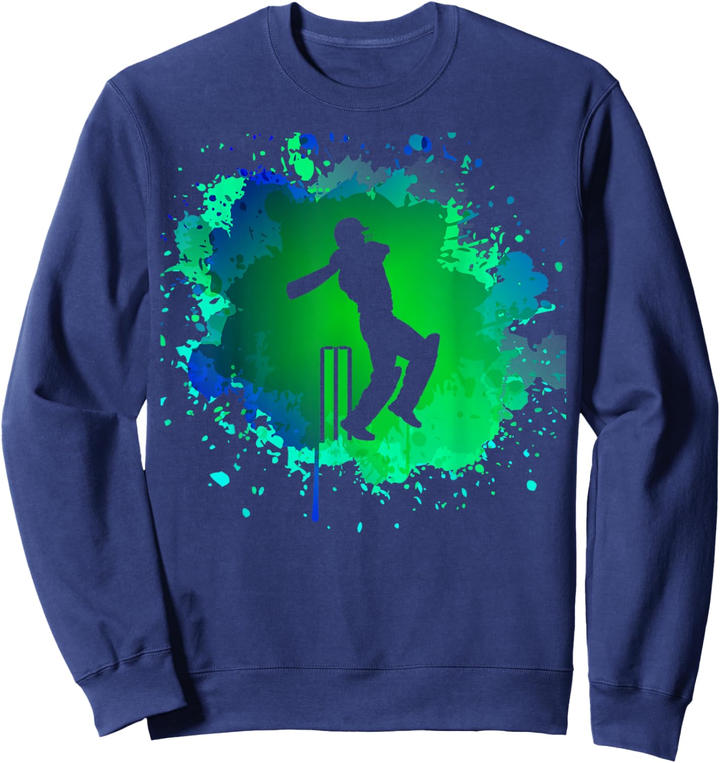 Cricket Batsman Design for Cricketer | Boys Cricket Sweatshirt - Sweatshirt | Navy